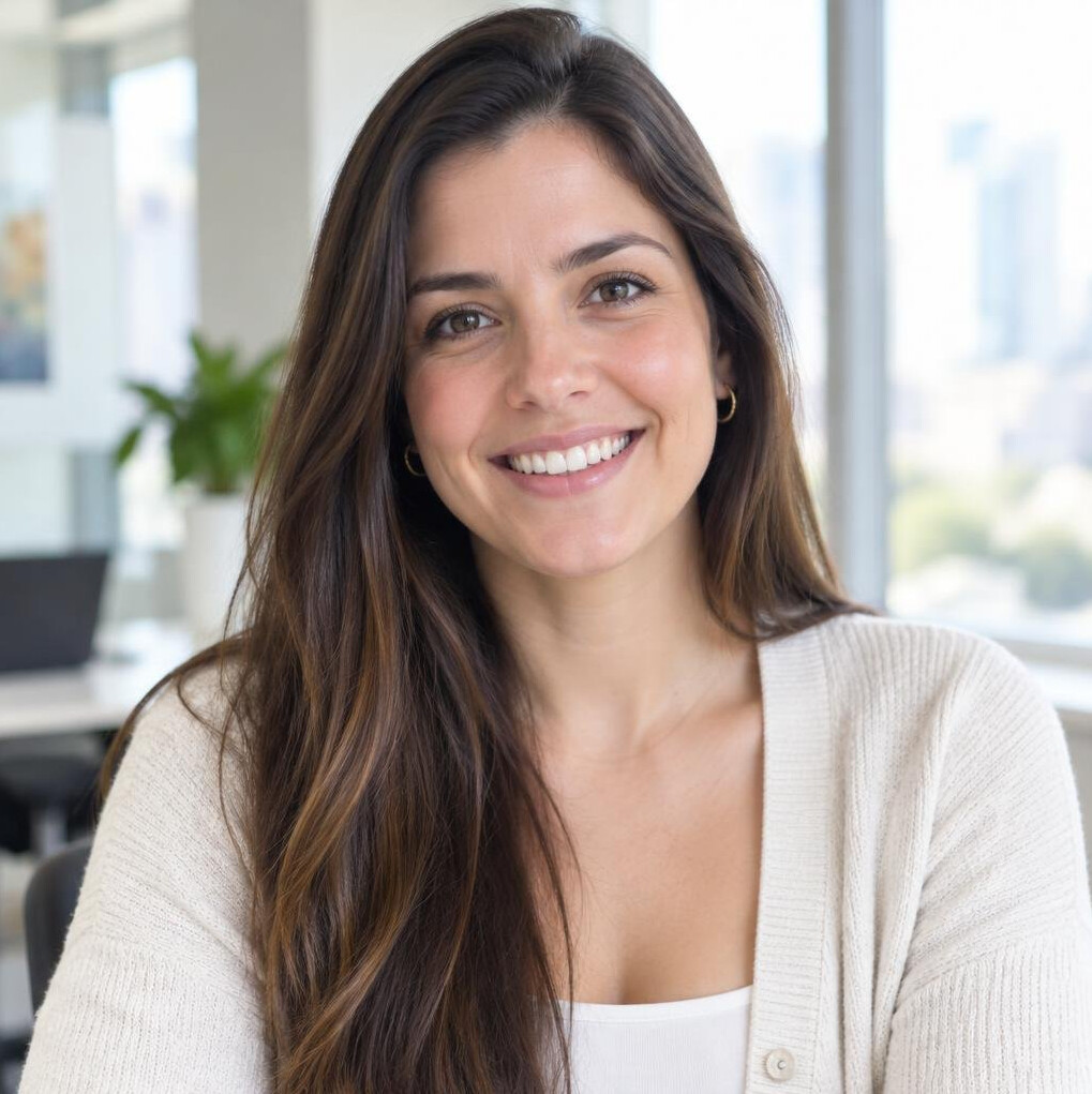 Woman portrait smiling in office