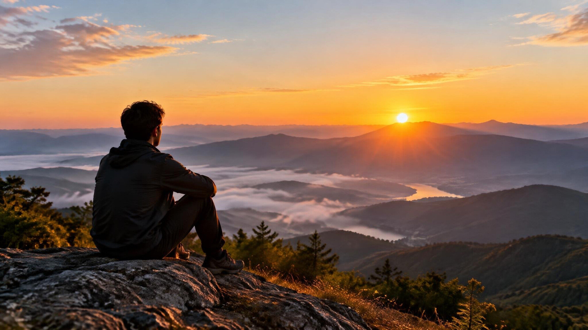 person looking at horizon