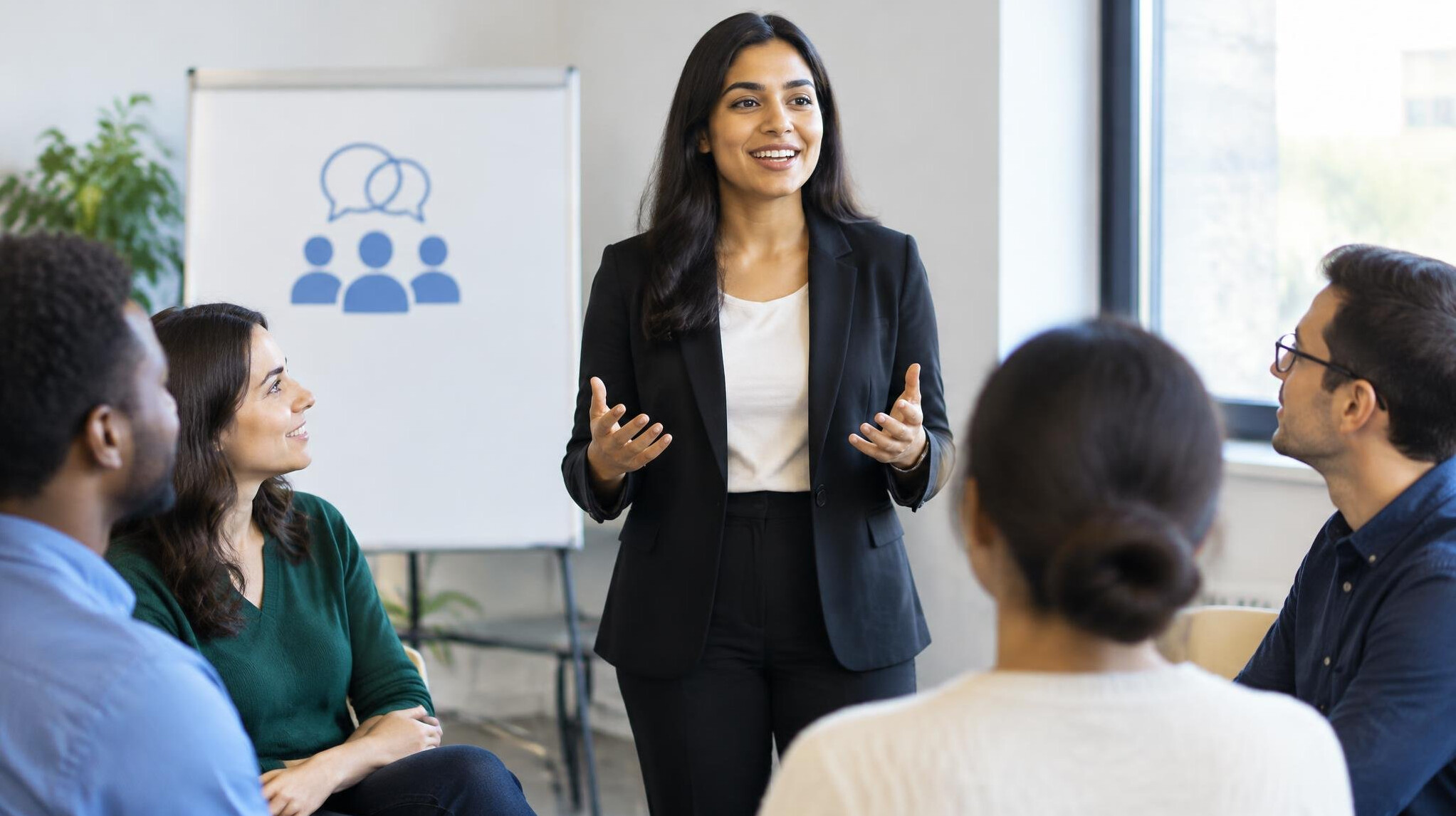 confident person speaking